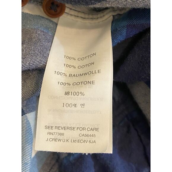 J.Crew Men’s Long Sleeve Casual Button Down Plaid Shirt - Extra Large Gray Blue - Picture 9 of 9